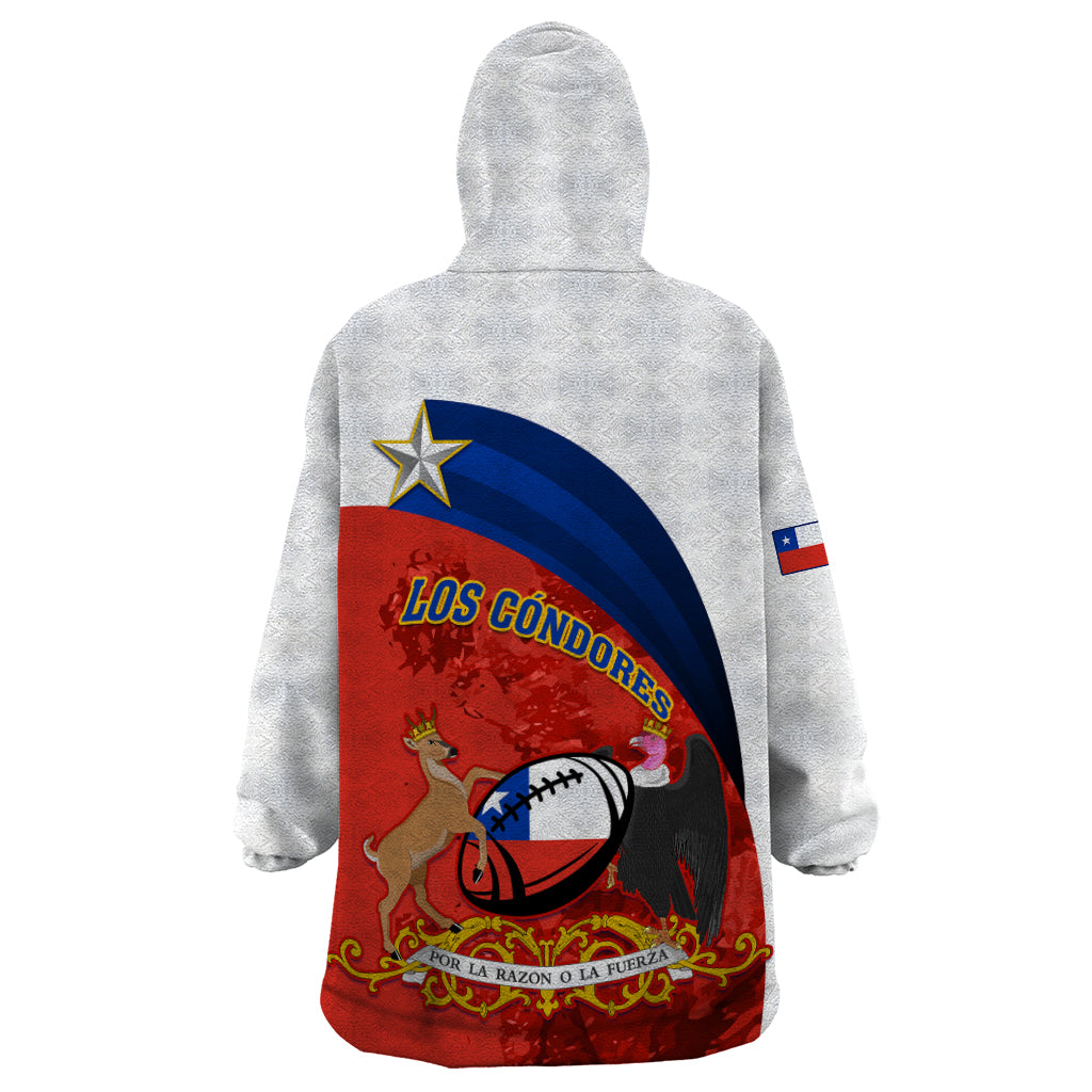 Chile Rugby Wearable Blanket Hoodie The Condors Go 2023 World Cup - Wonder Print Shop