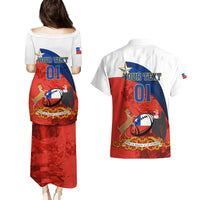 Custom Chile Rugby Couples Matching Puletasi Dress and Hawaiian Shirt The Condors Go 2023 World Cup - Wonder Print Shop
