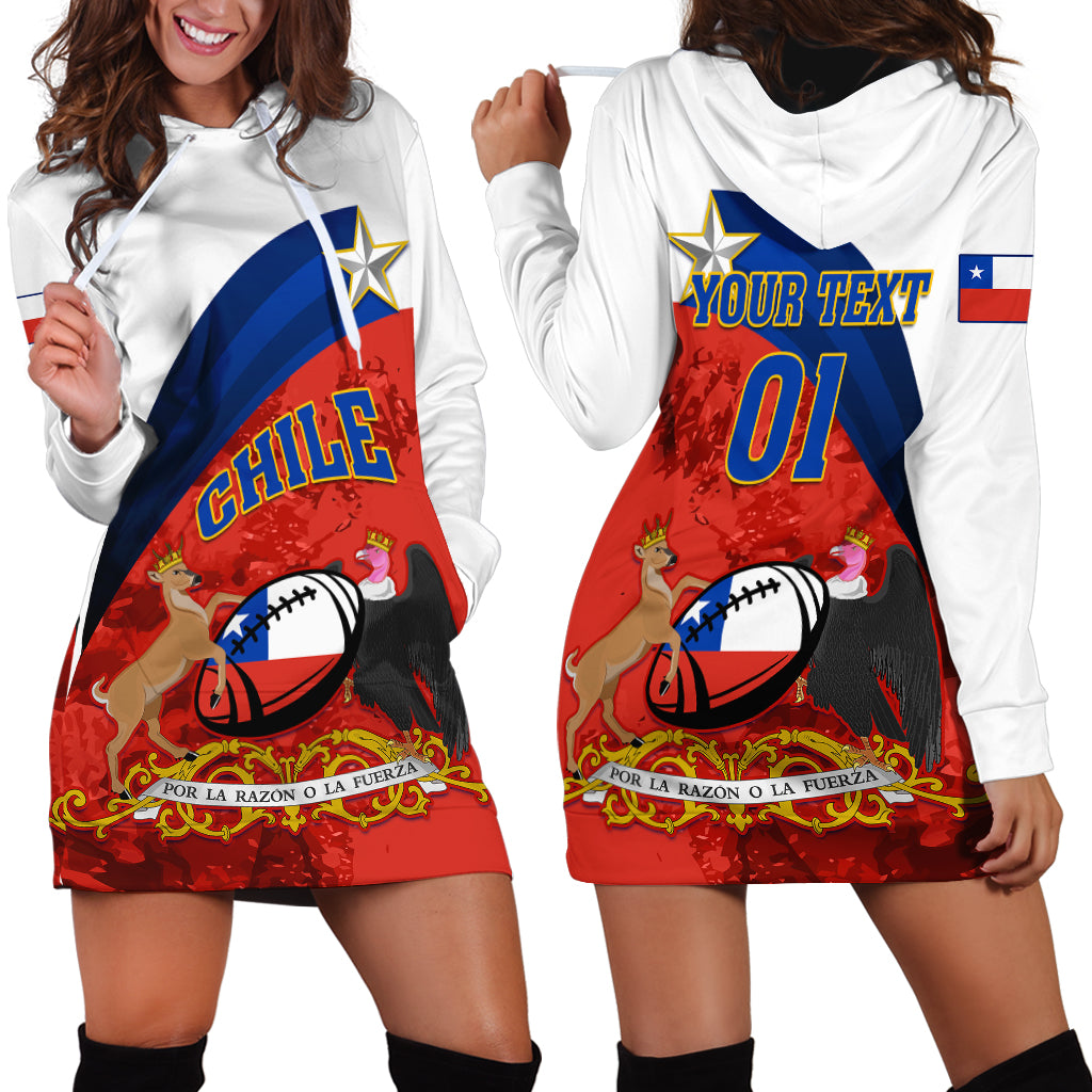 Custom Chile Rugby Hoodie Dress The Condors Go 2023 World Cup - Wonder Print Shop