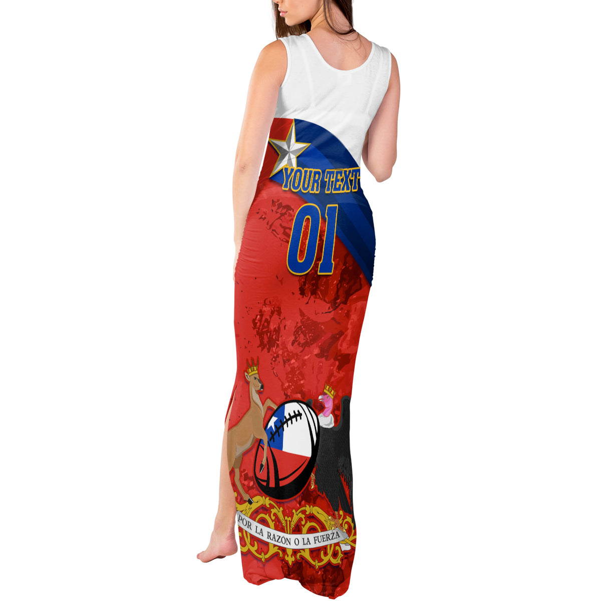 Custom Chile Rugby Tank Maxi Dress The Condors Go 2023 World Cup - Wonder Print Shop