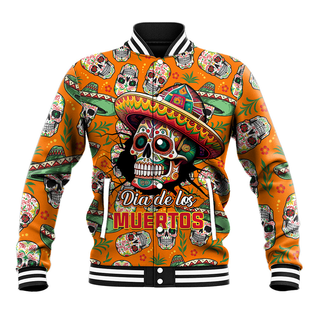 Personalised Day Of The Dead Baseball Jacket Sugar Skull Dia de los Muertos - Wonder Print Shop