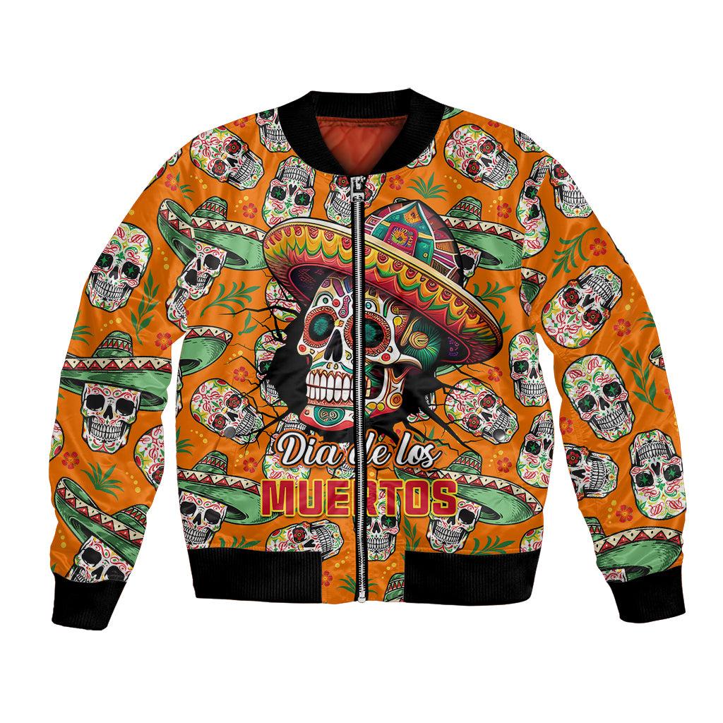 Personalised Day Of The Dead Bomber Jacket Sugar Skull Dia de los Muertos - Wonder Print Shop