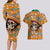 Personalised Day Of The Dead Couples Matching Long Sleeve Bodycon Dress and Hawaiian Shirt Sugar Skull Dia de los Muertos - Wonder Print Shop