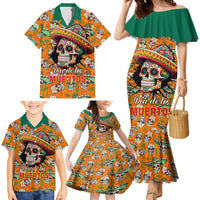 Personalised Day Of The Dead Family Matching Mermaid Dress and Hawaiian Shirt Sugar Skull Dia de los Muertos - Wonder Print Shop