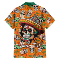 Personalised Day Of The Dead Family Matching Off Shoulder Long Sleeve Dress and Hawaiian Shirt Sugar Skull Dia de los Muertos - Wonder Print Shop
