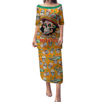 Personalised Day Of The Dead Family Matching Puletasi Dress and Hawaiian Shirt Sugar Skull Dia de los Muertos - Wonder Print Shop