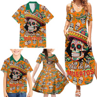 Personalised Day Of The Dead Family Matching Summer Maxi Dress and Hawaiian Shirt Sugar Skull Dia de los Muertos - Wonder Print Shop