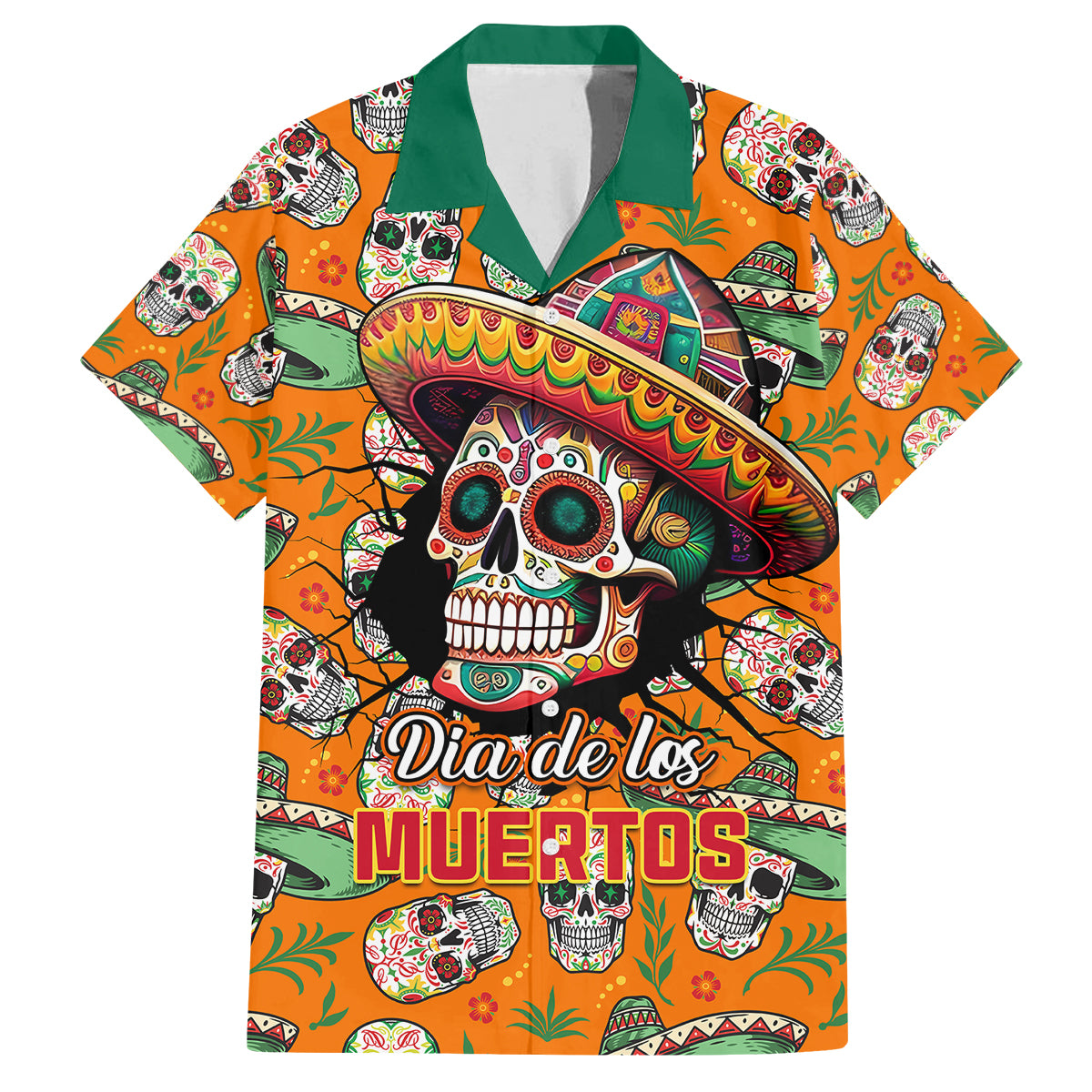 Personalised Day Of The Dead Family Matching Tank Maxi Dress and Hawaiian Shirt Sugar Skull Dia de los Muertos - Wonder Print Shop