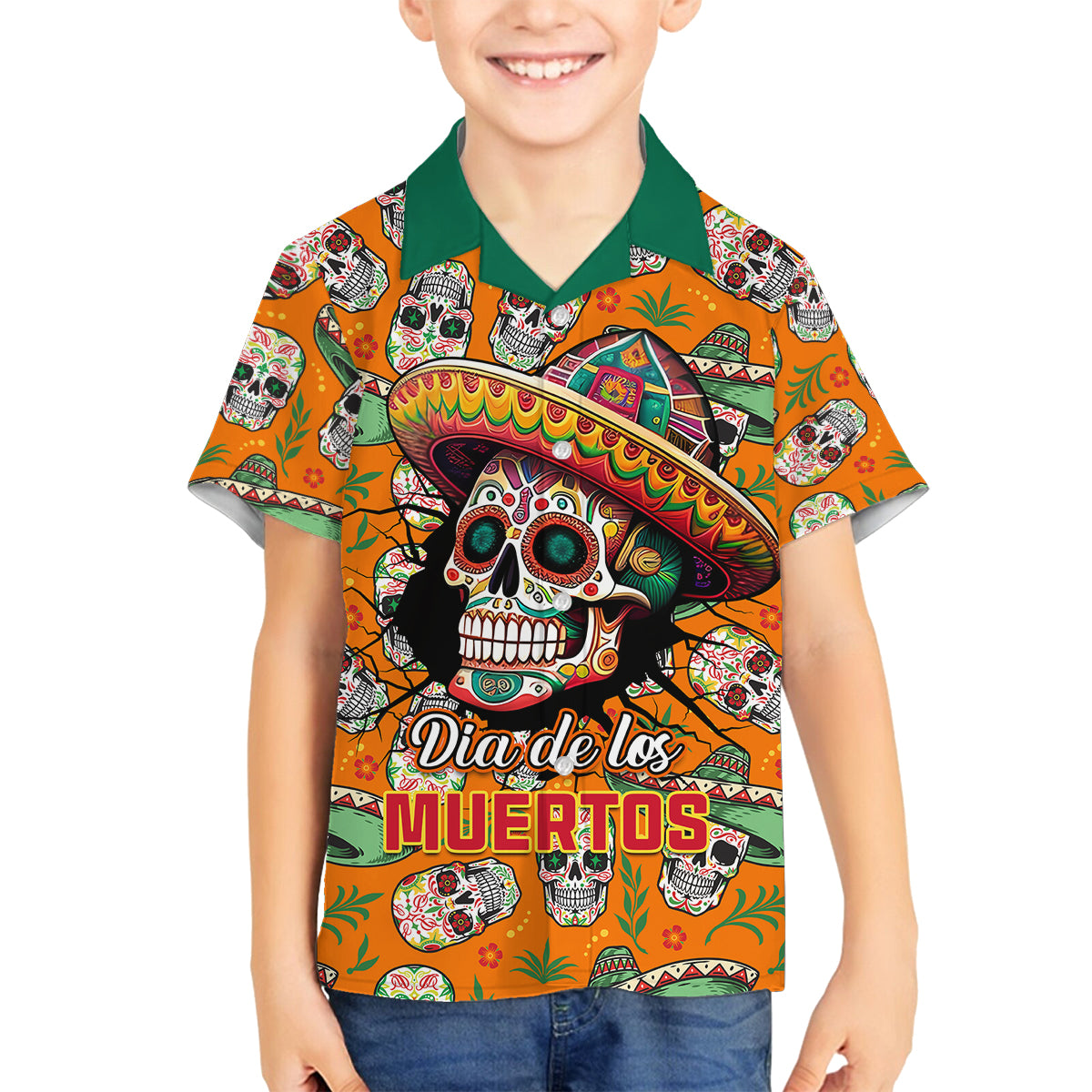 Personalised Day Of The Dead Family Matching Tank Maxi Dress and Hawaiian Shirt Sugar Skull Dia de los Muertos - Wonder Print Shop