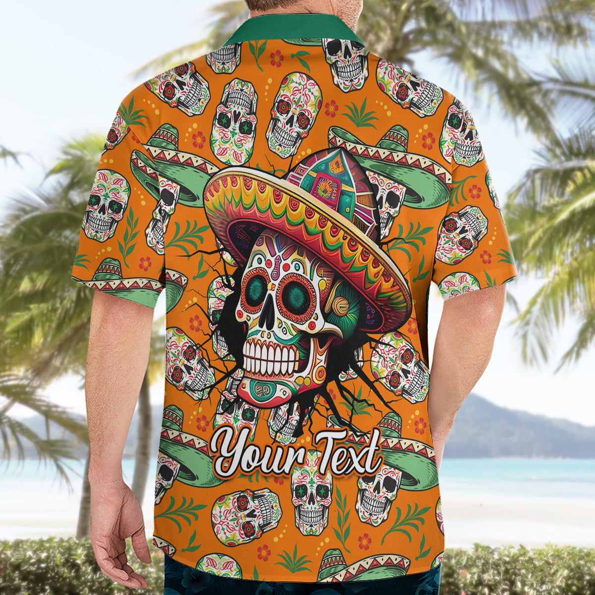 Personalised Day Of The Dead Hawaiian Shirt Sugar Skull Dia de los Muertos - Wonder Print Shop