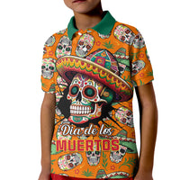 Personalised Day Of The Dead Kid Polo Shirt Sugar Skull Dia de los Muertos - Wonder Print Shop