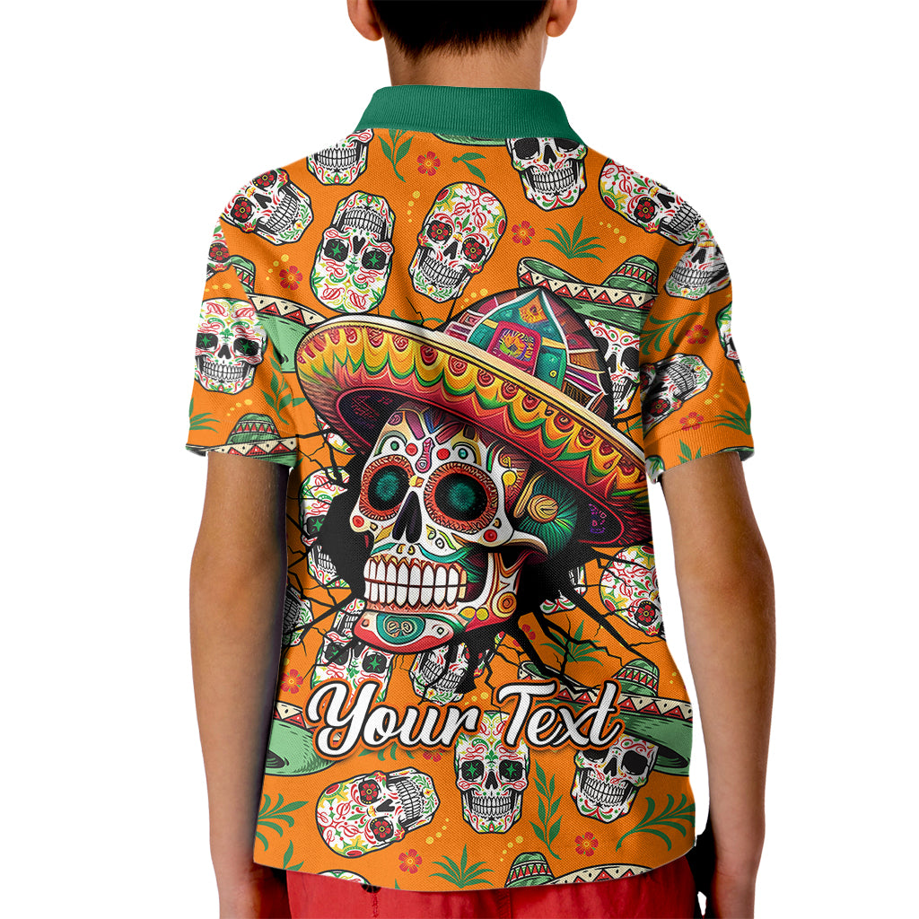 Personalised Day Of The Dead Kid Polo Shirt Sugar Skull Dia de los Muertos - Wonder Print Shop