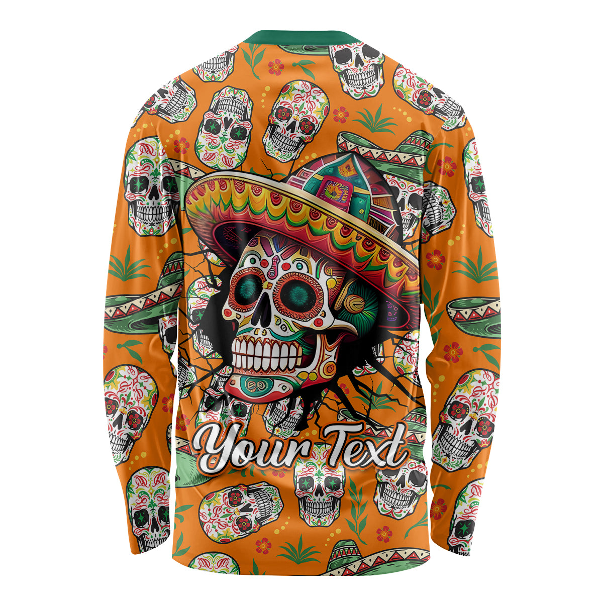 Personalised Day Of The Dead Long Sleeve Shirt Sugar Skull Dia de los Muertos - Wonder Print Shop