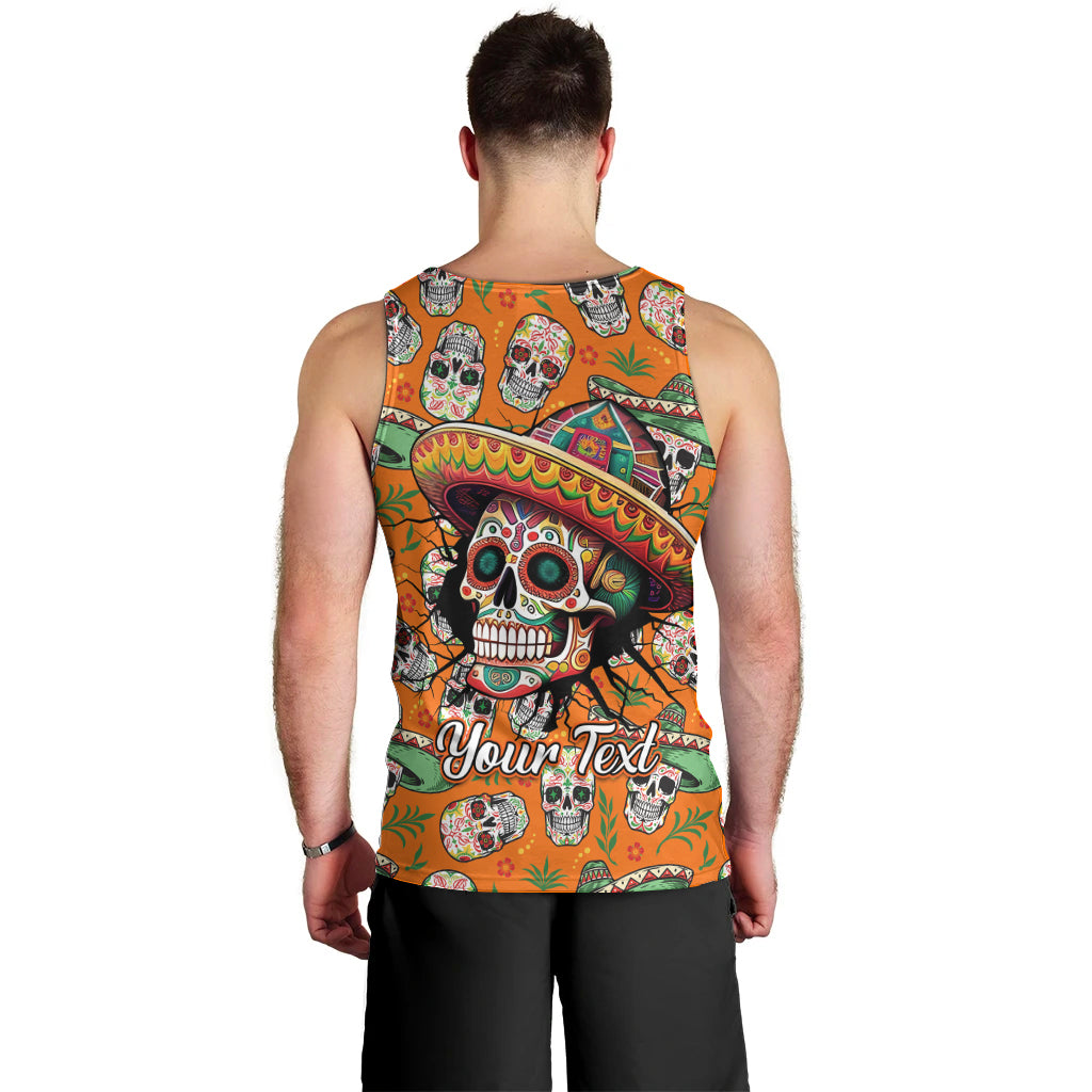 Personalised Day Of The Dead Men Tank Top Sugar Skull Dia de los Muertos - Wonder Print Shop