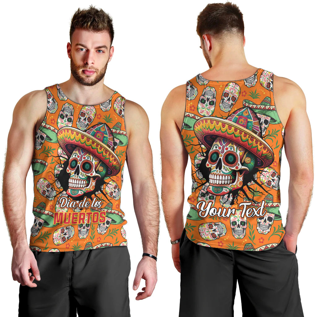 Personalised Day Of The Dead Men Tank Top Sugar Skull Dia de los Muertos - Wonder Print Shop