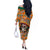 Personalised Day Of The Dead Off The Shoulder Long Sleeve Dress Sugar Skull Dia de los Muertos - Wonder Print Shop