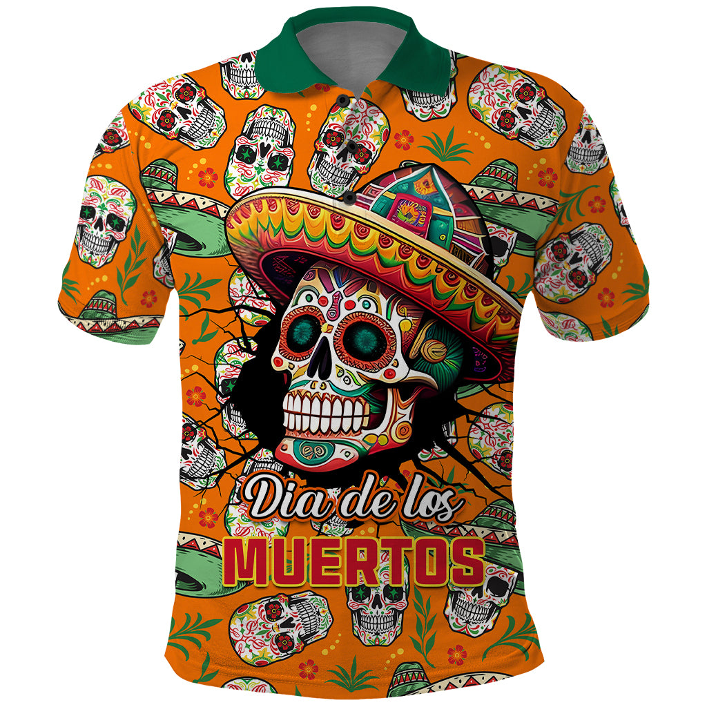 Personalised Day Of The Dead Polo Shirt Sugar Skull Dia de los Muertos - Wonder Print Shop
