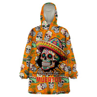 Personalised Day Of The Dead Wearable Blanket Hoodie Sugar Skull Dia de los Muertos - Wonder Print Shop