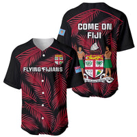 Fiji Rugby Baseball Jersey Flying Fijians Red Palm Tree Version - Wonder Print Shop