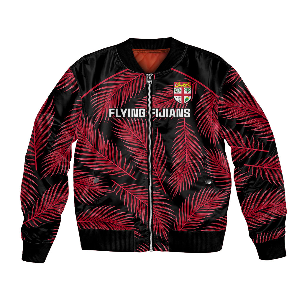 Fiji Rugby Bomber Jacket Flying Fijians Red Palm Tree Version - Wonder Print Shop