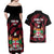 Fiji Rugby Couples Matching Off Shoulder Maxi Dress and Hawaiian Shirt Flying Fijians Red Palm Tree Version - Wonder Print Shop