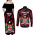 Fiji Rugby Couples Matching Off Shoulder Maxi Dress and Long Sleeve Button Shirts Flying Fijians Red Palm Tree Version - Wonder Print Shop