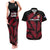 Fiji Rugby Couples Matching Tank Maxi Dress and Hawaiian Shirt Flying Fijians Red Palm Tree Version - Wonder Print Shop