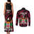 Fiji Rugby Couples Matching Tank Maxi Dress and Long Sleeve Button Shirts Flying Fijians Red Palm Tree Version - Wonder Print Shop