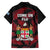 Fiji Rugby Family Matching Puletasi Dress and Hawaiian Shirt Flying Fijians Red Palm Tree Version - Wonder Print Shop