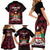 Fiji Rugby Family Matching Short Sleeve Bodycon Dress and Hawaiian Shirt Flying Fijians Red Palm Tree Version - Wonder Print Shop