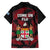 Fiji Rugby Family Matching Short Sleeve Bodycon Dress and Hawaiian Shirt Flying Fijians Red Palm Tree Version - Wonder Print Shop