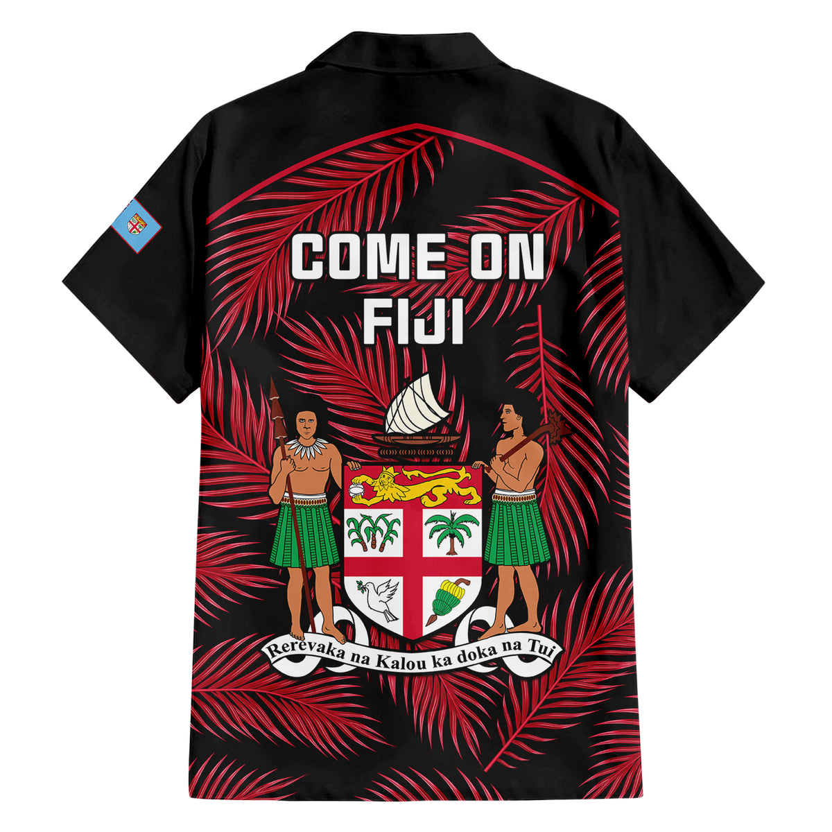 Fiji Rugby Hawaiian Shirt Flying Fijians Red Palm Tree Version - Wonder Print Shop