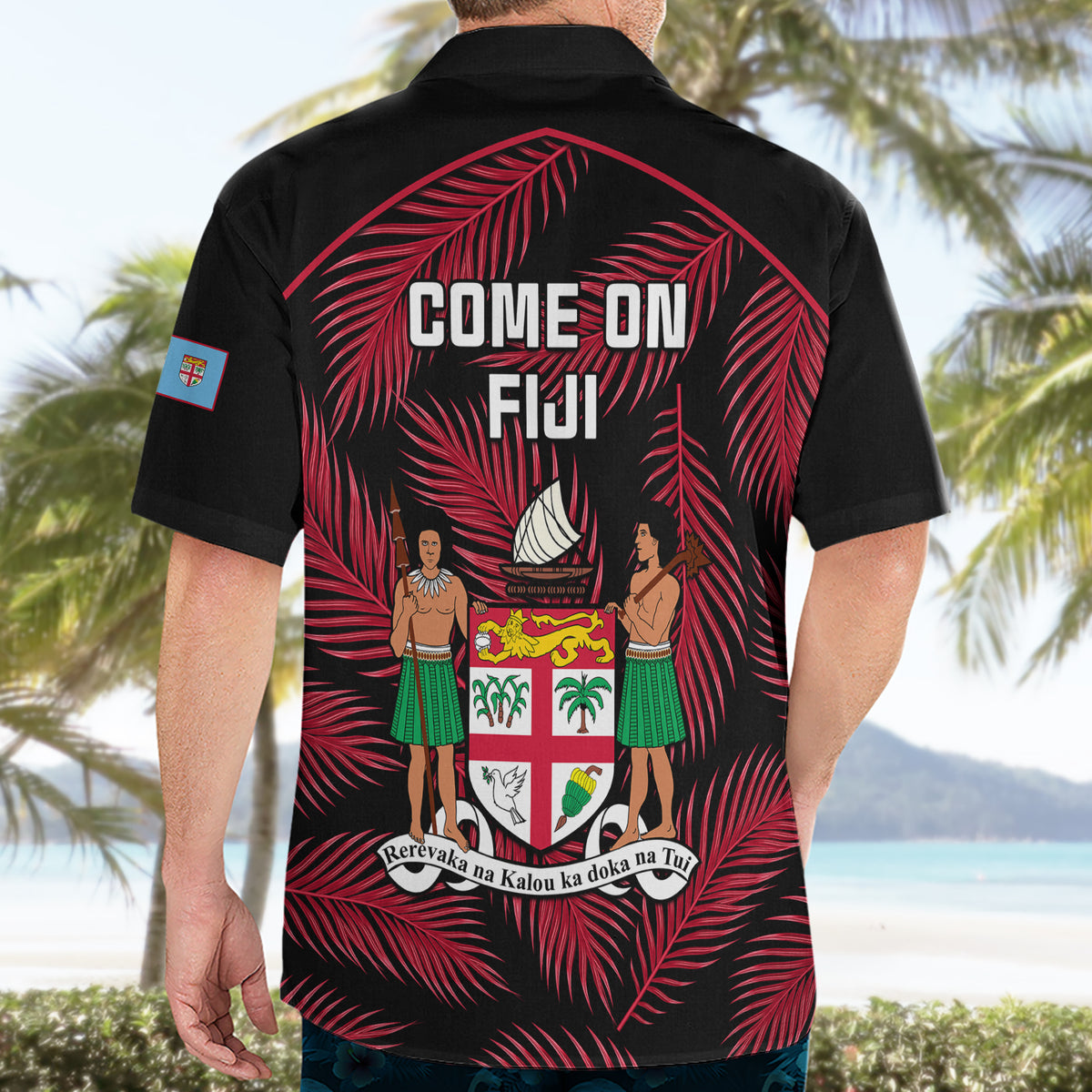 Fiji Rugby Hawaiian Shirt Flying Fijians Red Palm Tree Version - Wonder Print Shop