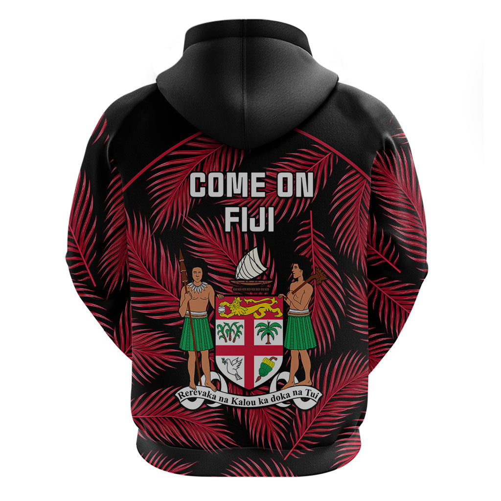 Fiji Rugby Hoodie Flying Fijians Red Palm Tree Version - Wonder Print Shop