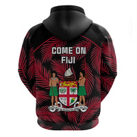Fiji Rugby Hoodie Flying Fijians Red Palm Tree Version - Wonder Print Shop