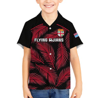 Fiji Rugby Kid Hawaiian Shirt Flying Fijians Red Palm Tree Version - Wonder Print Shop