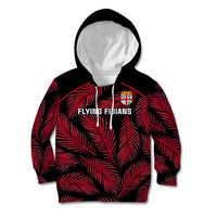 Fiji Rugby Kid Hoodie Flying Fijians Red Palm Tree Version - Wonder Print Shop
