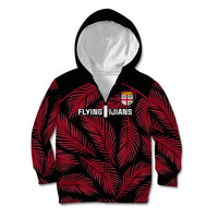 Fiji Rugby Kid Hoodie Flying Fijians Red Palm Tree Version - Wonder Print Shop