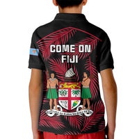 Fiji Rugby Kid Polo Shirt Flying Fijians Red Palm Tree Version - Wonder Print Shop