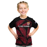Fiji Rugby Kid T Shirt Flying Fijians Red Palm Tree Version - Wonder Print Shop