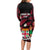Fiji Rugby Long Sleeve Bodycon Dress Flying Fijians Red Palm Tree Version - Wonder Print Shop