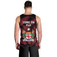 Fiji Rugby Men Tank Top Flying Fijians Red Palm Tree Version - Wonder Print Shop