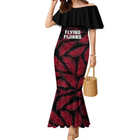 Fiji Rugby Mermaid Dress Flying Fijians Red Palm Tree Version - Wonder Print Shop