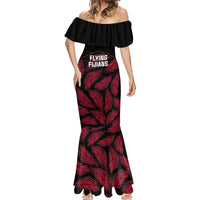 Fiji Rugby Mermaid Dress Flying Fijians Red Palm Tree Version - Wonder Print Shop