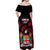 Fiji Rugby Off Shoulder Maxi Dress Flying Fijians Red Palm Tree Version - Wonder Print Shop