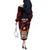 Fiji Rugby Off The Shoulder Long Sleeve Dress Flying Fijians Red Palm Tree Version - Wonder Print Shop