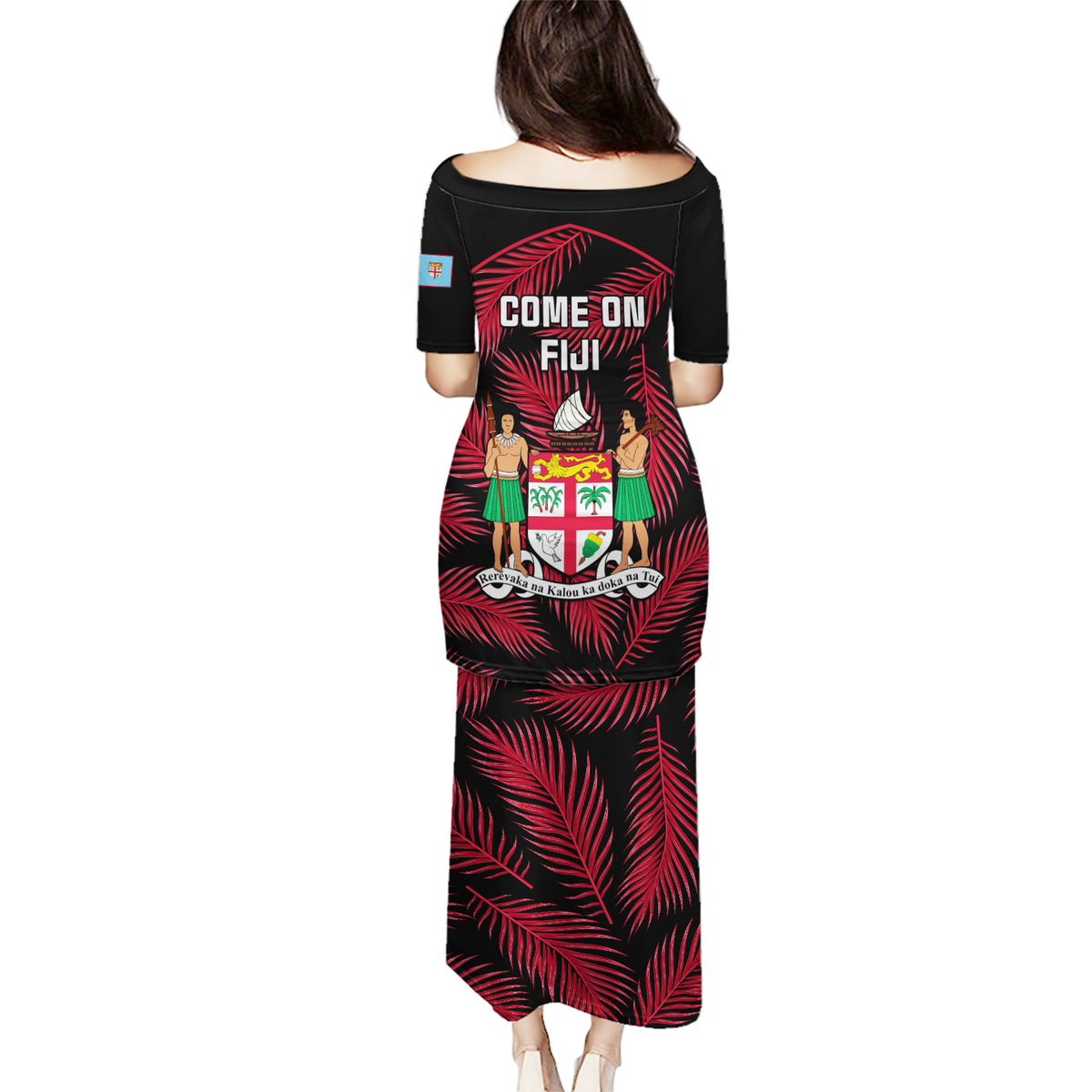 Fiji Rugby Puletasi Flying Fijians Red Palm Tree Version - Wonder Print Shop