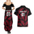 Custom Fiji Rugby Couples Matching Summer Maxi Dress and Hawaiian Shirt Flying Fijians Red Palm Tree Version - Wonder Print Shop