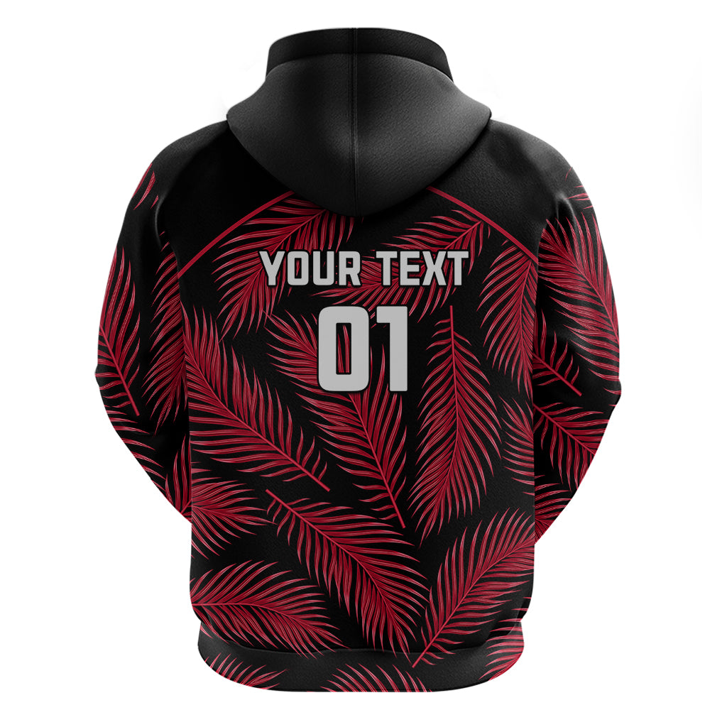 Custom Fiji Rugby Hoodie Flying Fijians Red Palm Tree Version - Wonder Print Shop