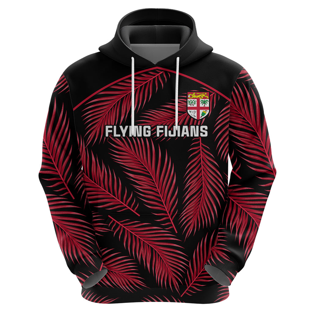 Custom Fiji Rugby Hoodie Flying Fijians Red Palm Tree Version - Wonder Print Shop